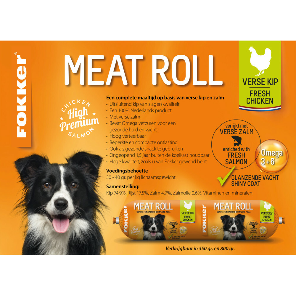 Fokker Meat Roll Kip - Zalm350 gr