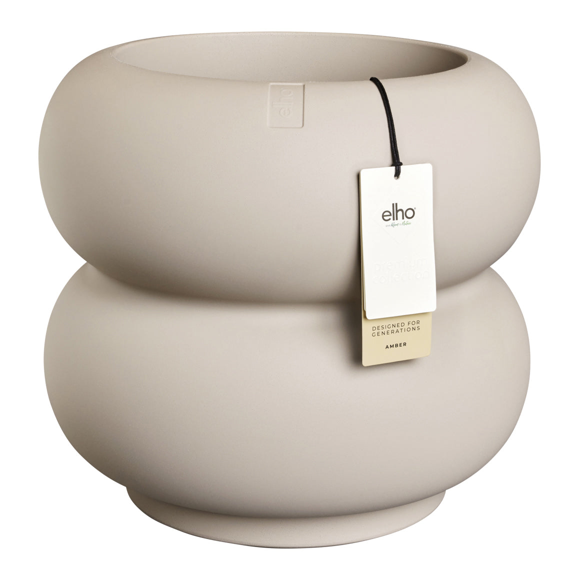 Elho Amber Roll Low 43 - Balanced beige - Ã 43 x H 40 cm - Binnen en Buiten - 100% gerecycled kunststof