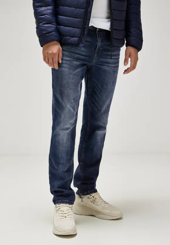 Regular Fit used Jeans - indigo blue wash