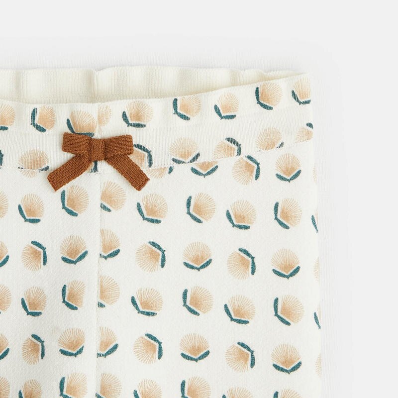 Legging graphique blanc bébé fille Blanc