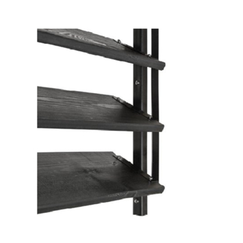 Draaibare lamelgeleider zwart RVS 96 cm 2 stuks