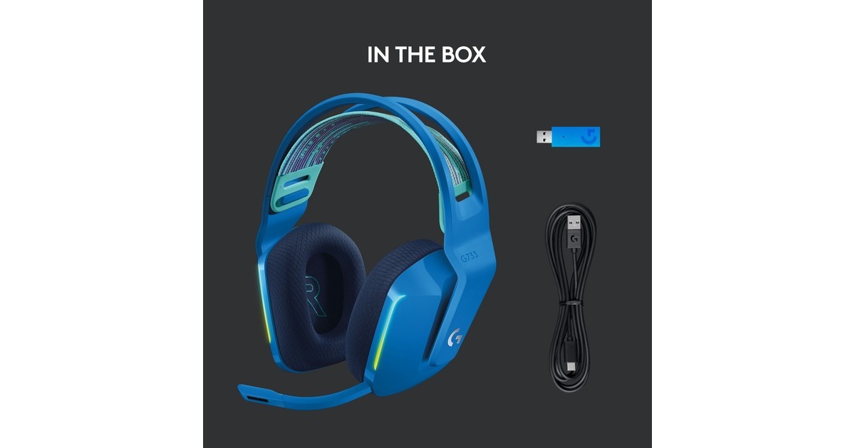 LogitechG733 LIGHTSPEED Wireless RGB  over-ear gaming headset  (Blauw, PC, PlayStation 4)
