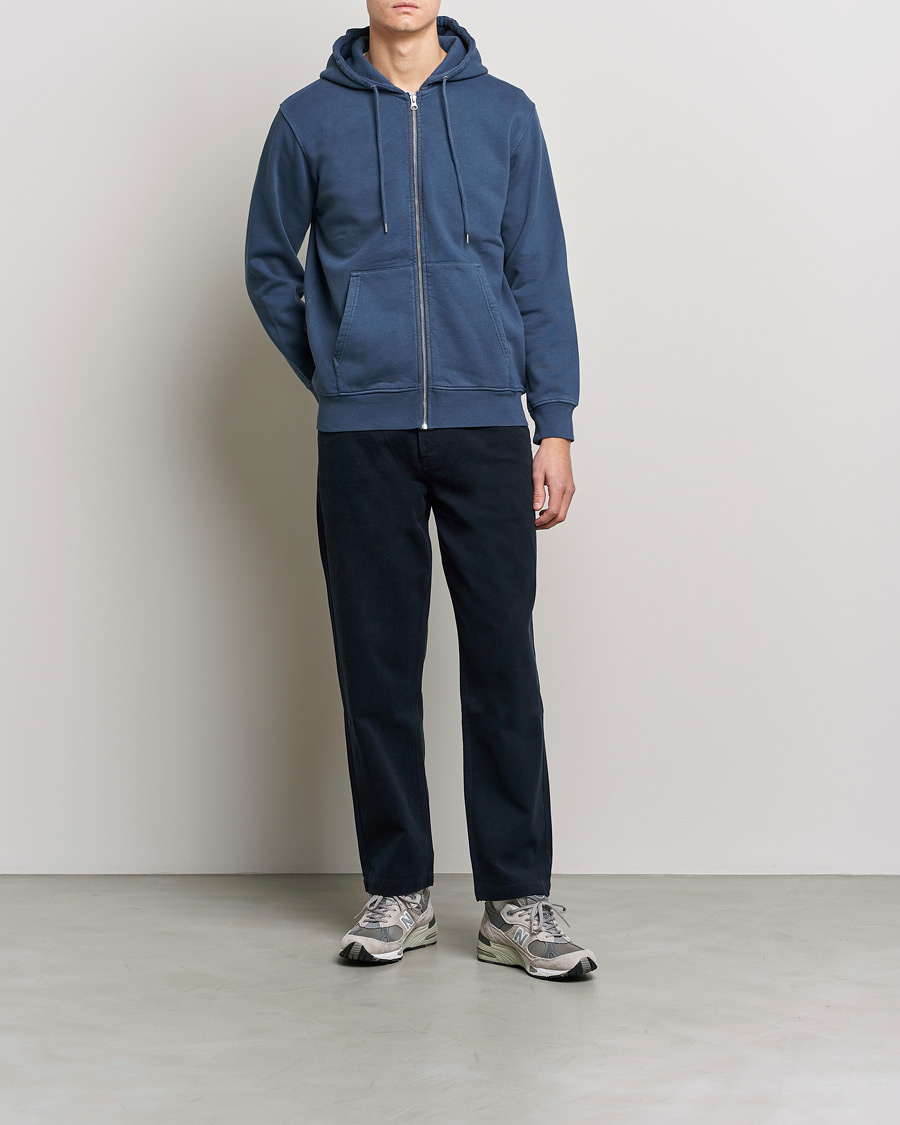 Colorful Standard Classic Organic Full Zip Hood Petrol Blue