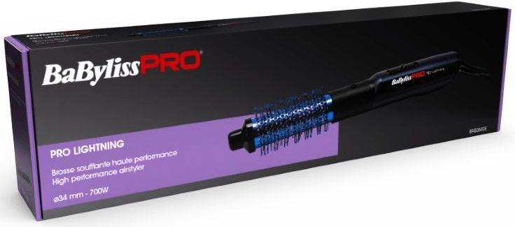Babyliss PRO - Blue Lightning PRO - Warme Lucht Borstel - Zwart - 34 mm - 700W