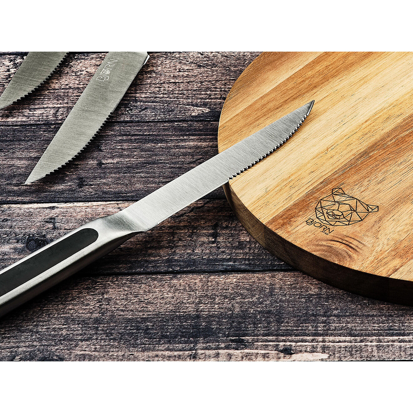 Bjorn 6 Couteaux à steak Loki inox mat - 24x2x1 cm