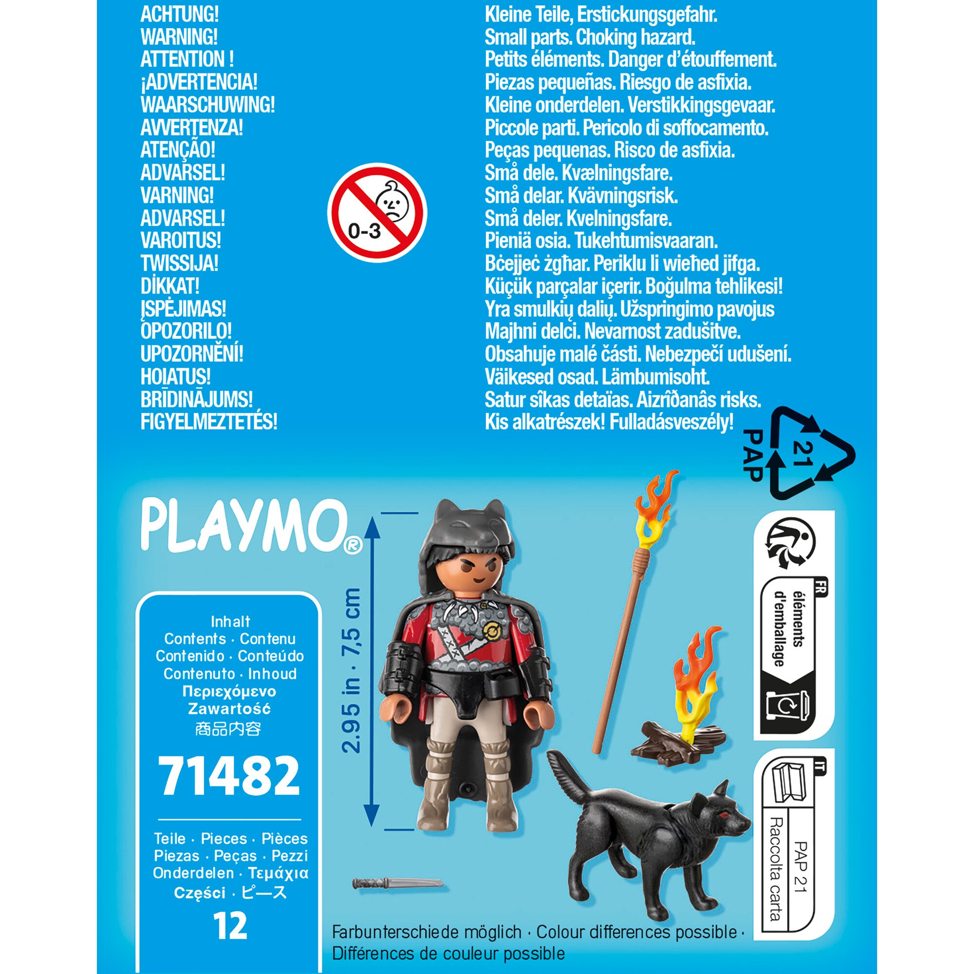PLAYMOBIL Konstruktionsspielzeug specialPLUS Krieger mit Wolf