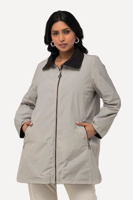 Wendejacke, A-Linie, Stehkragen, Taschen