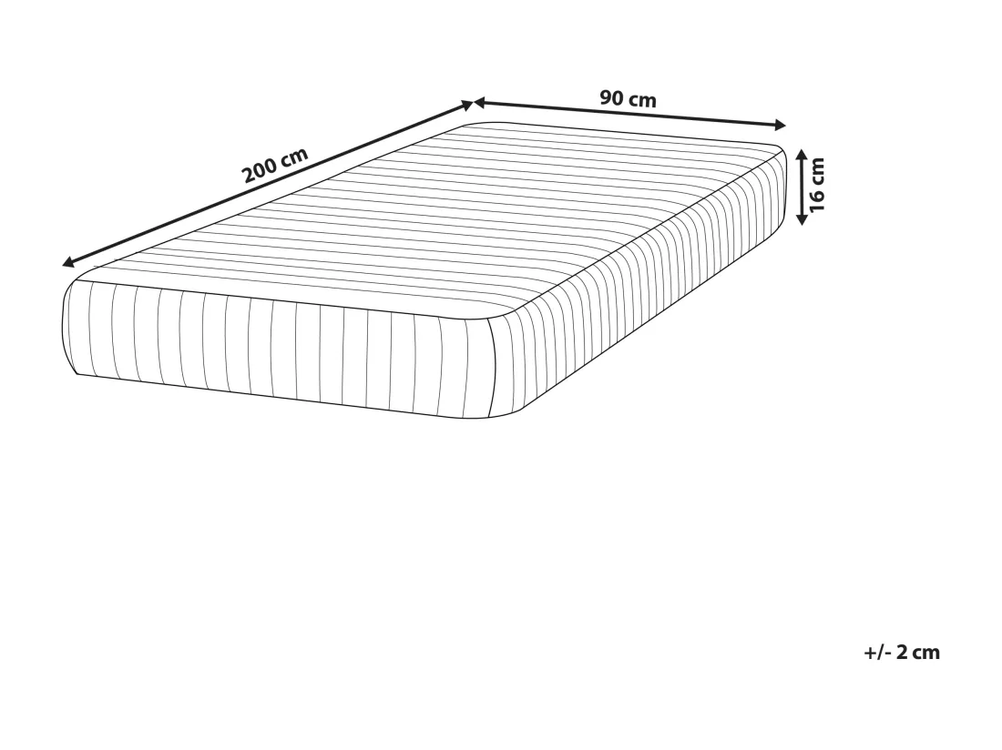 Matelas à ressorts ensachés en mousse à mémoire de forme DELIGHTFUL Ferme 90 x 200 cm