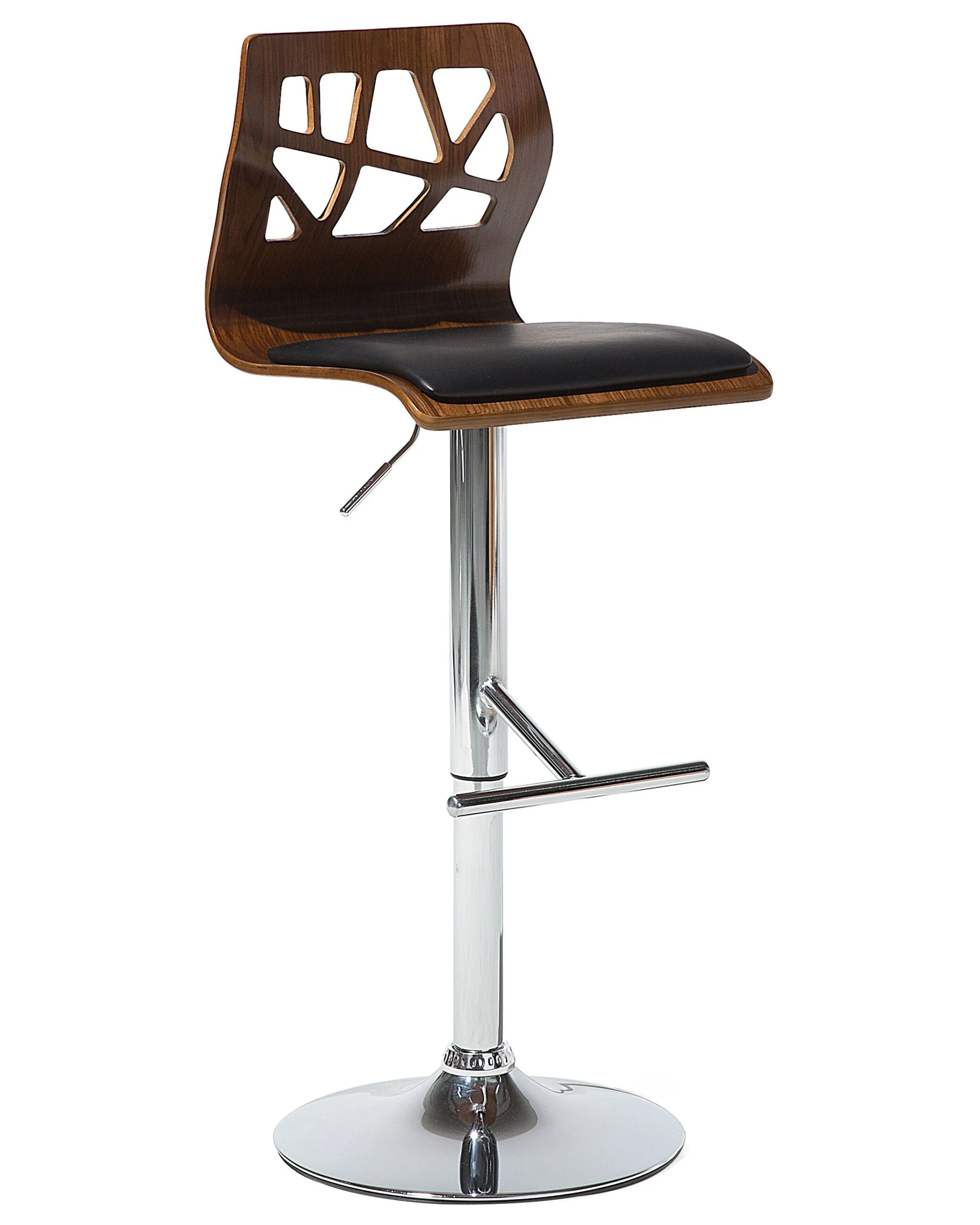 Set van 2 barstoelen PETERSBURG Kunstleer draaibaar Zwart/zilver