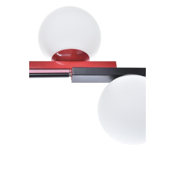 Suspension rouge noir blanc 40w 220 v (44 x 44 x 120 cm)