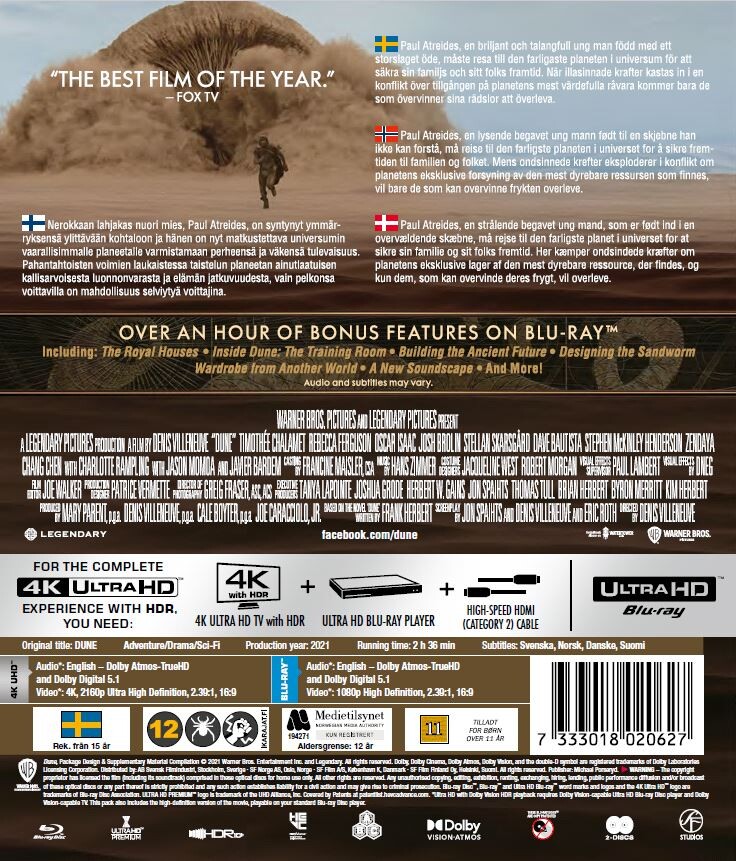 Dune - Part 1 - 2021 - 4K Ultra HD Blu-Ray