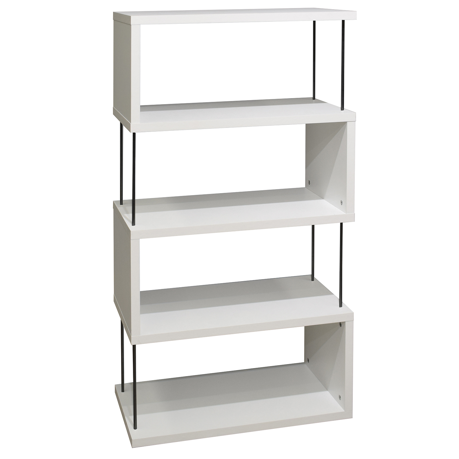 Standregal - weiß matt - schwarz - 66 cm breit