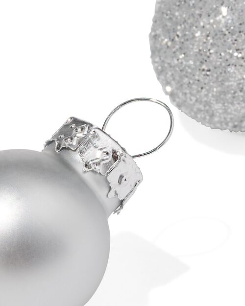 36 mini boules de Noël Ø2cm verre argenté
