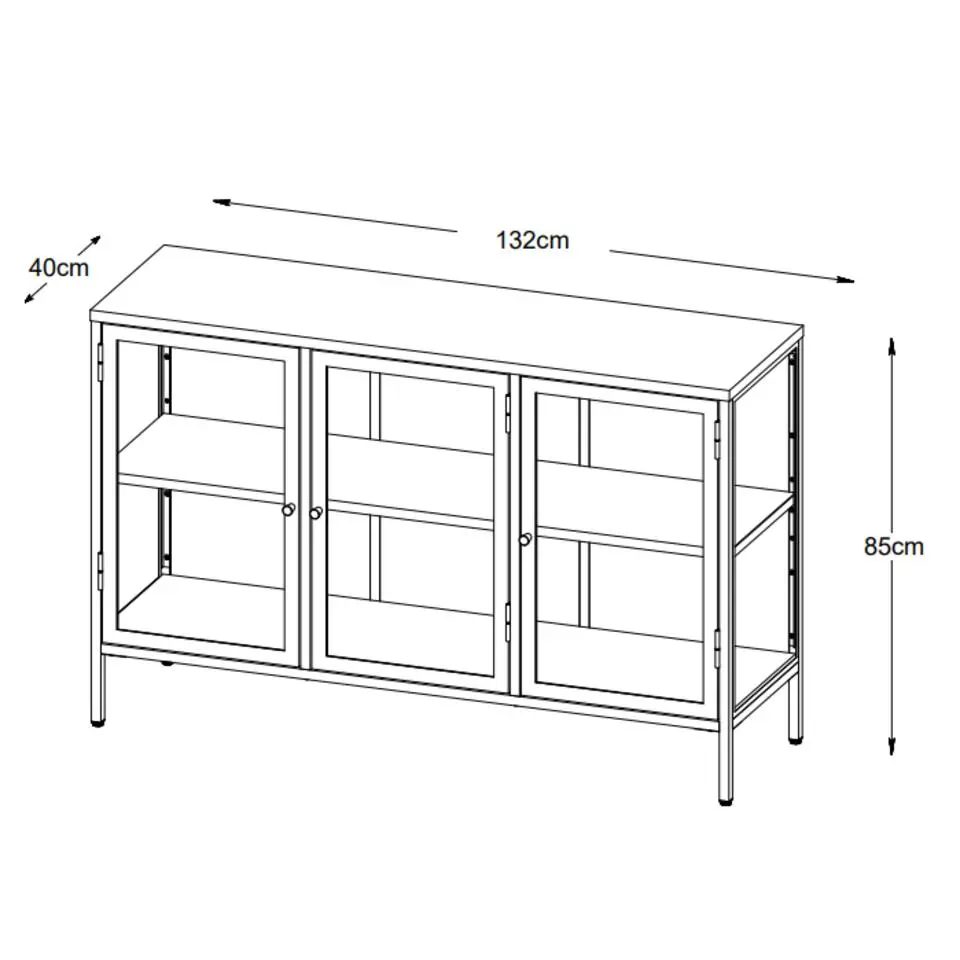 Nordic Home - Ragnar dressoir - 130 cm - zwart