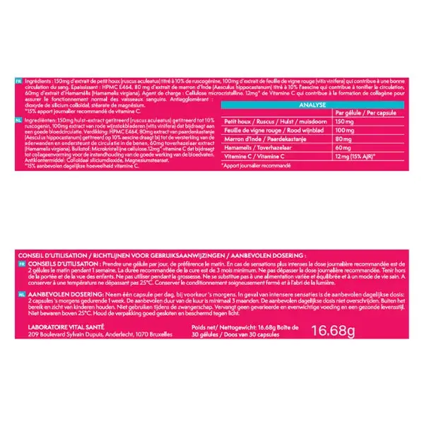 Veinavital lot de 3 mois de cure (90 gélules)