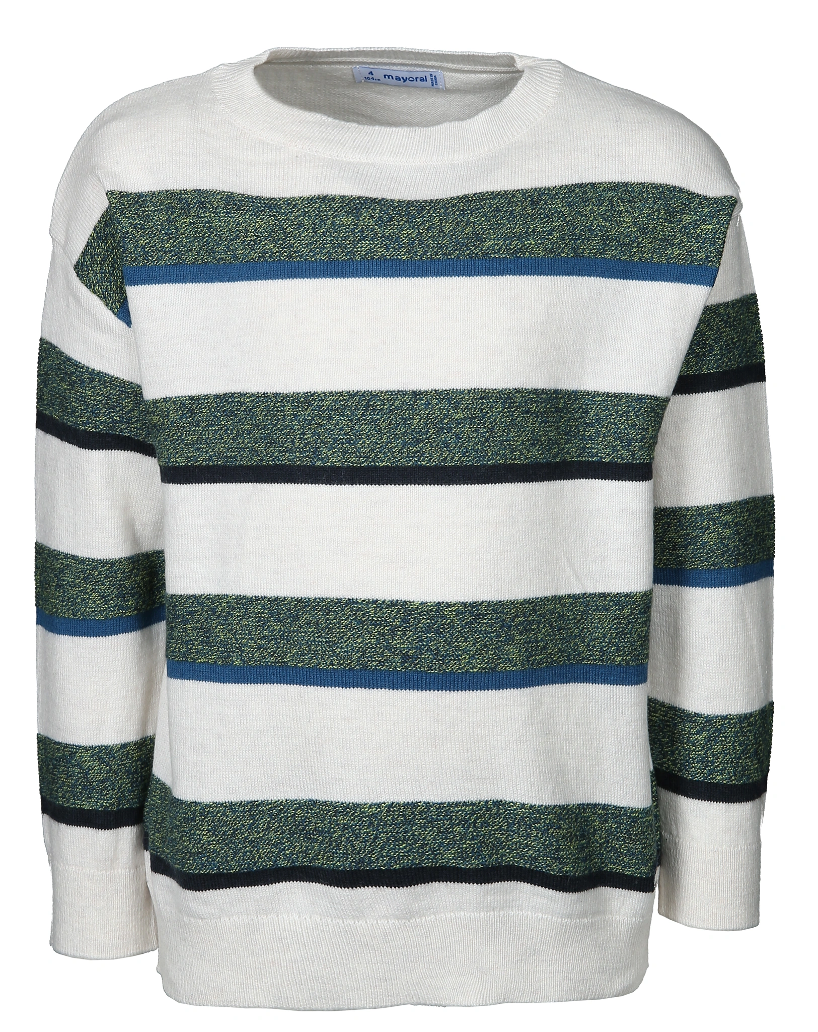 Strickpullover RAYO in weiß/grün
