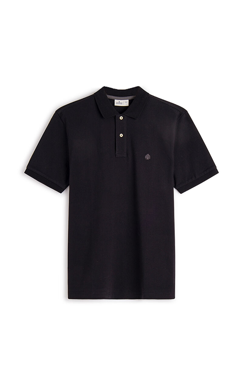 Camisa polo básica em piqué - preta