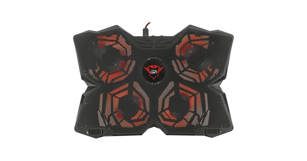 TrustGXT 278 Yozu Notebook Cooling Stand laptopkoeler  (Zwart, 20817, Rode leds)