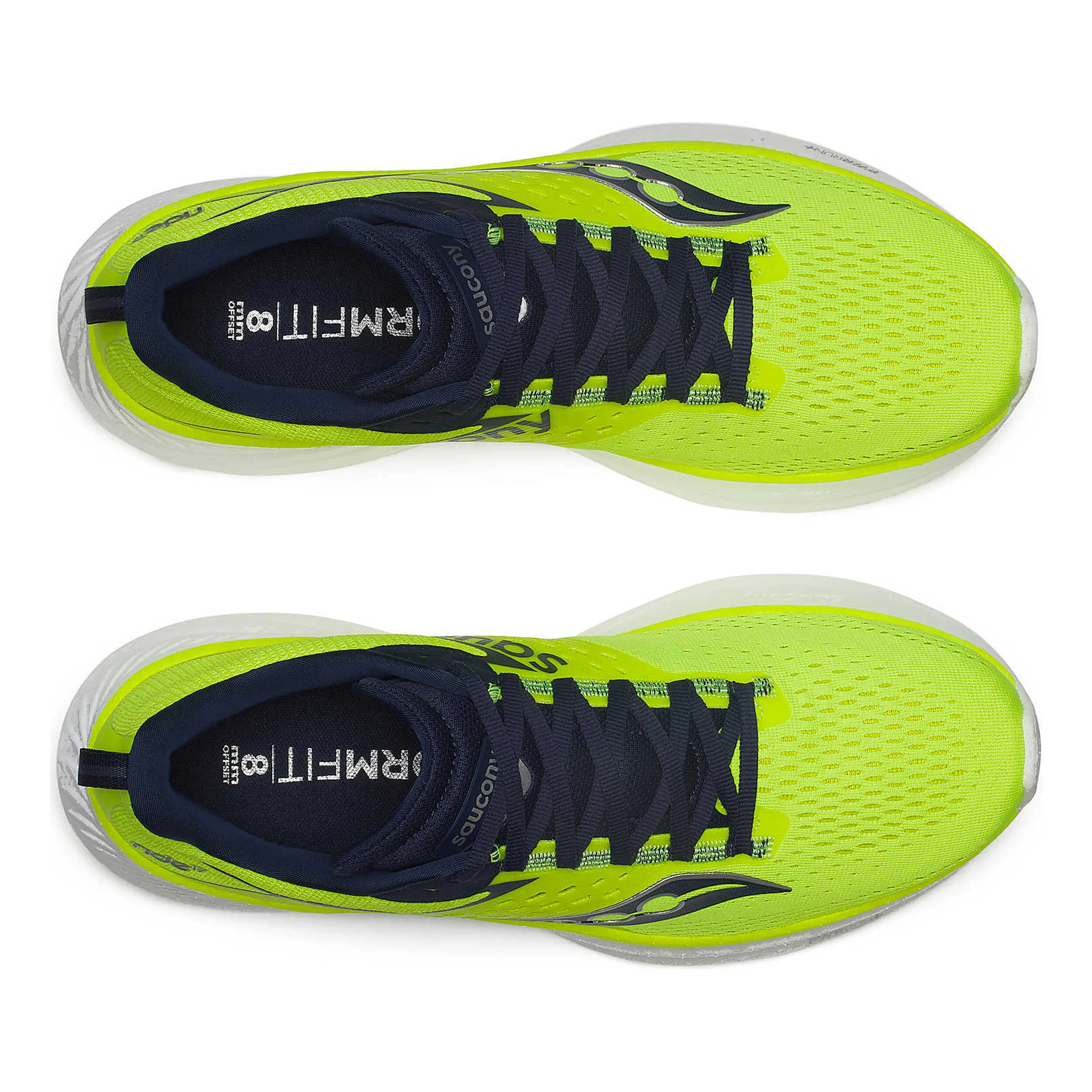 Saucony Ride 17 Chaussure De Running Sans Stabilisateurs Hommes - Jaune Citron , Bleu
