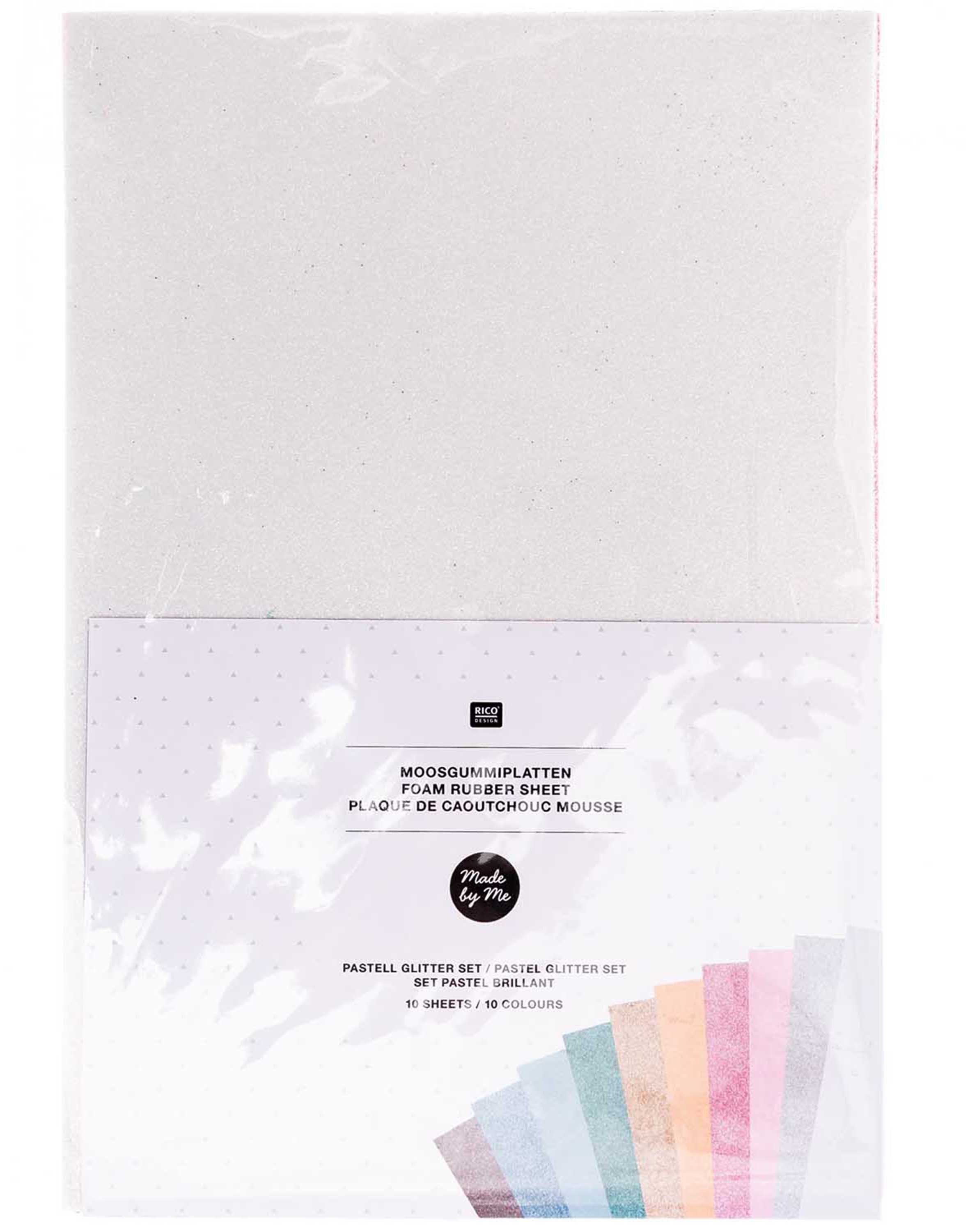 Moosgummiplatten PASTELL GLITTER 10er-Pack