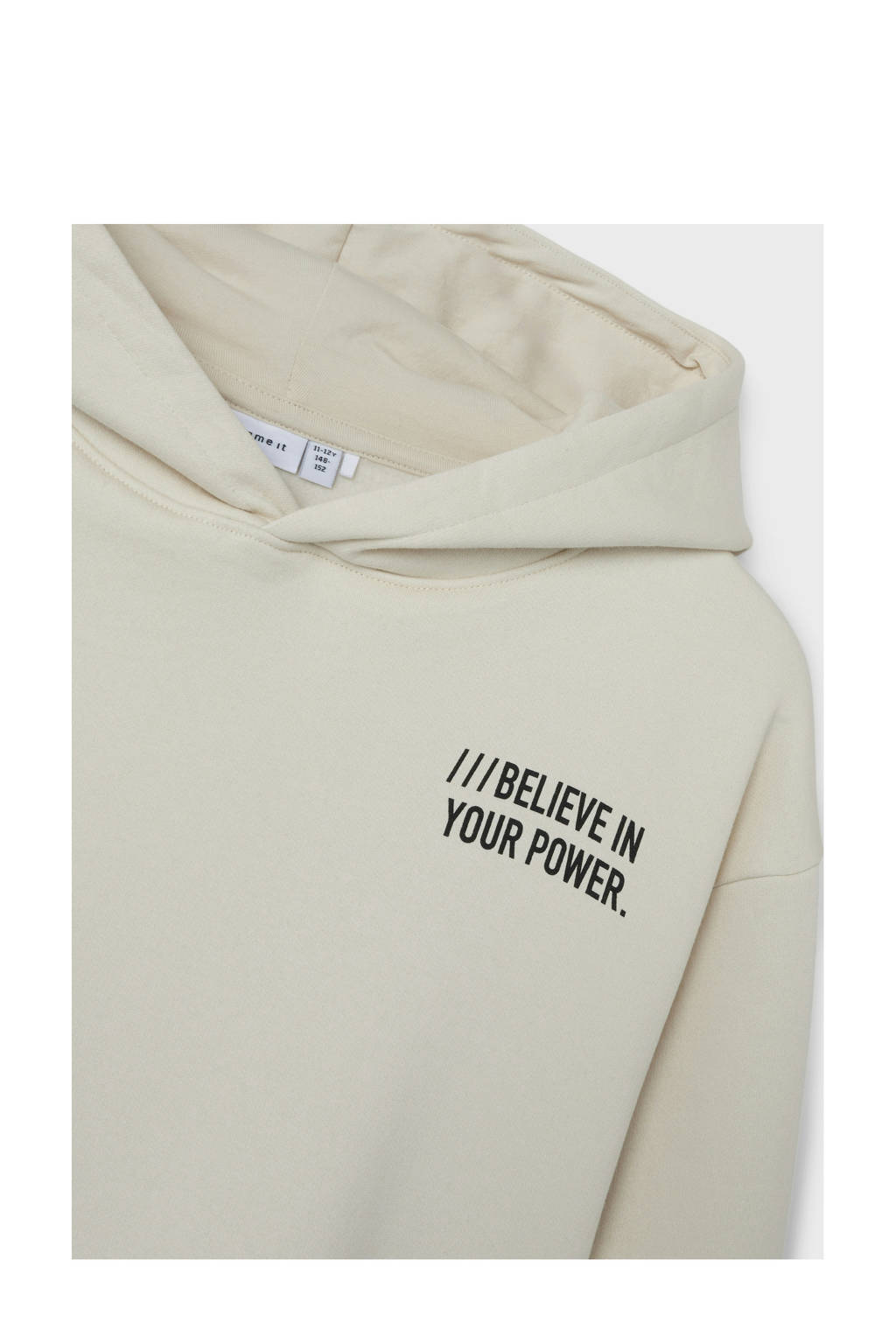 NAME IT hoodie NKMOSVILD met backprint ecru