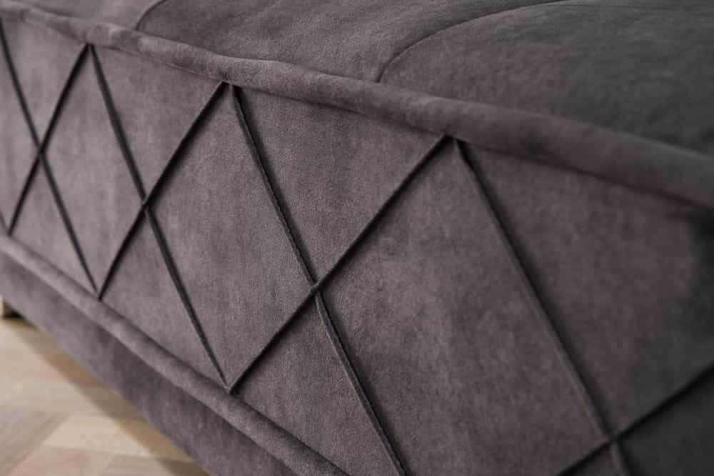 Modernes XXL Ecksofa DECADENCIA 320cm dunkelgrau Samt Bigsofa inkl. Kissen