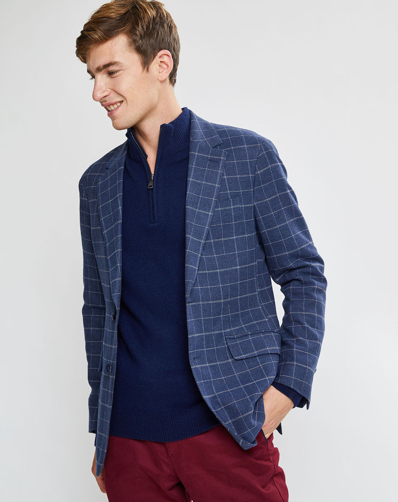 Hackett London Veste à carreaux bleu moyen