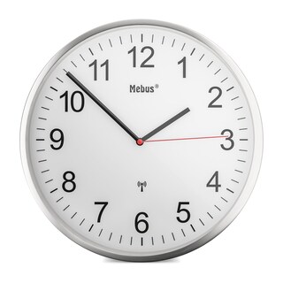 Mebus Funk-Wanduhr silberfarbig