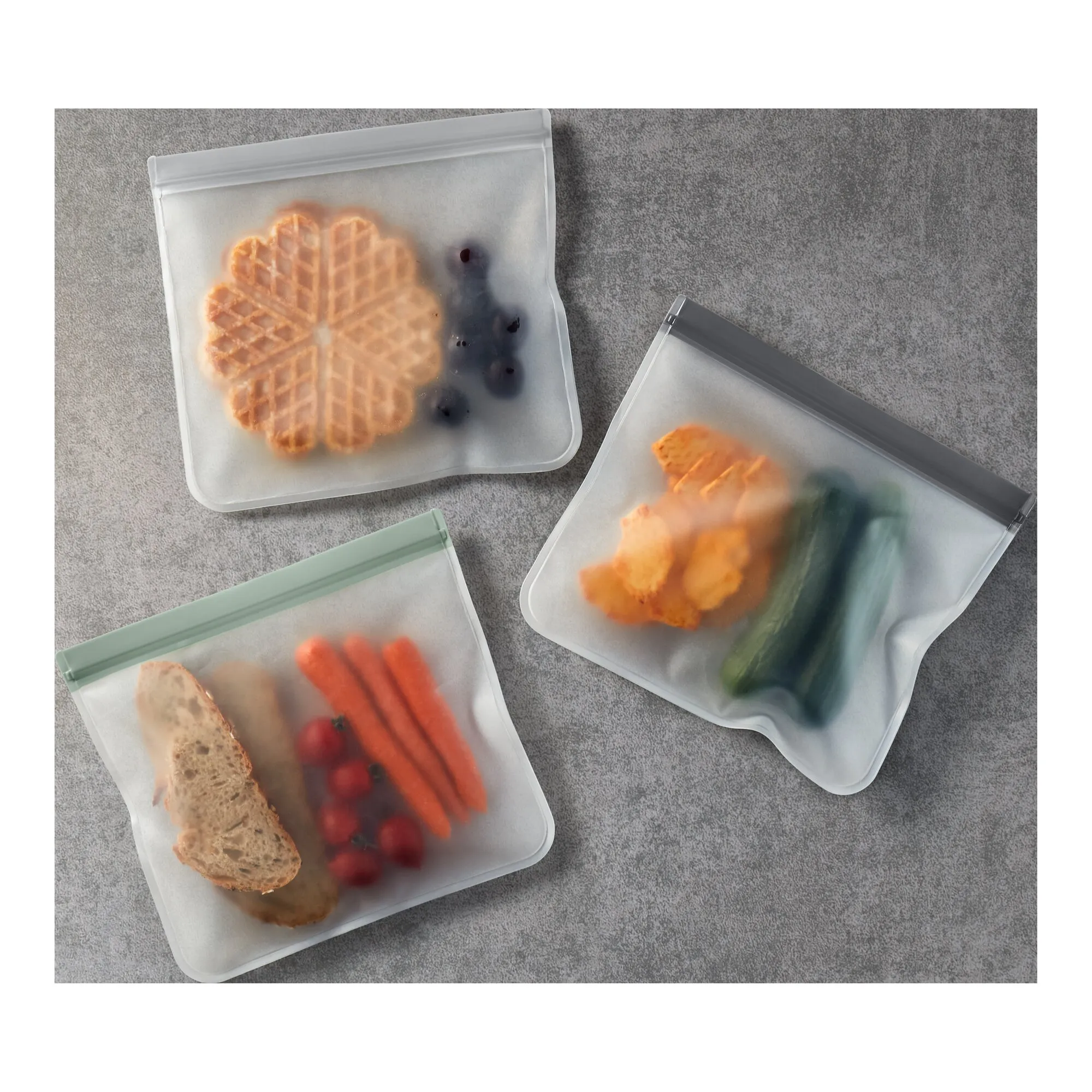 Wiederverwendbare Frischhalte-Beutel, ca. 23x21cm, 3er-Pack