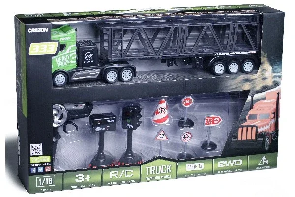 Crazon - Truck R/C w. hanger & signs 1:16 2.4GHz, green (534662)
