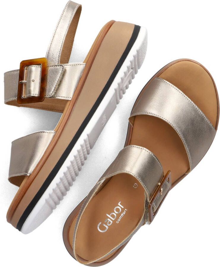 Gabor Gouden Leren Sandalen 744.4 Stijlvol Yellow Dames