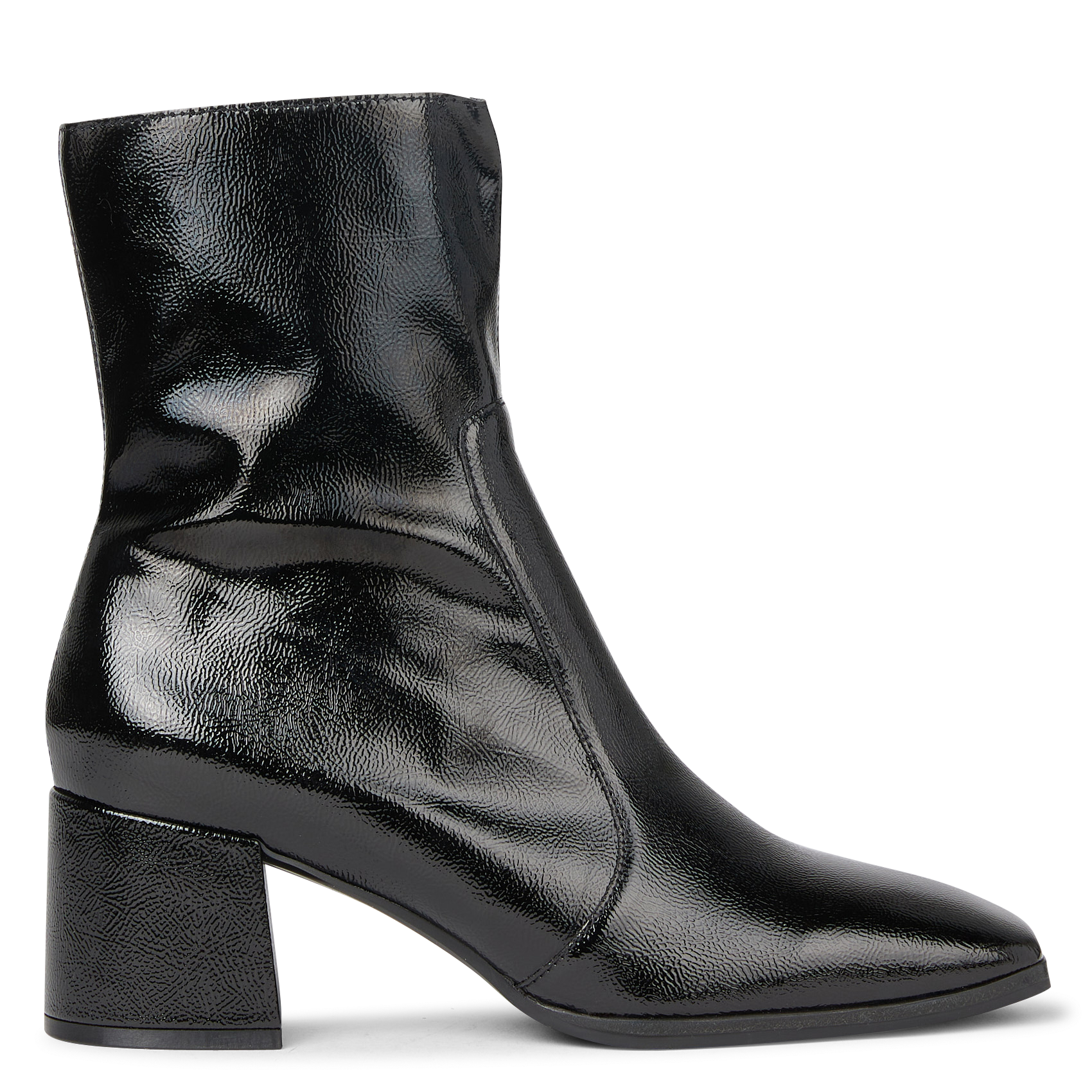 Bottines effet cuir vernis | Noir