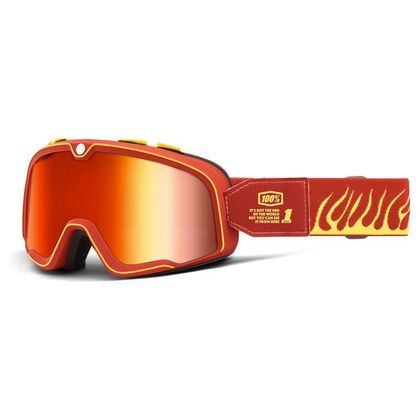 Lunettes moto 100% BARSTOW - DEATH SPRAY - ECRAN IRIDIUM RED - Rouge / Jaune