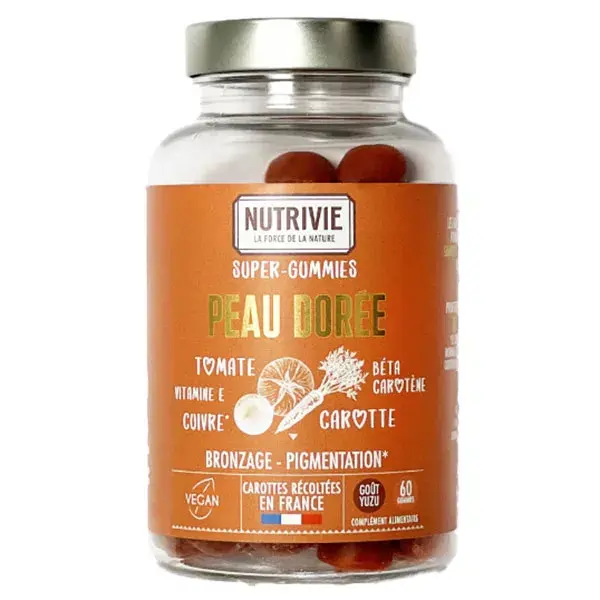 Nutrivie Super-Gummies Bronzeamento e Pigmentação da Pele Dourada - 60 gomas