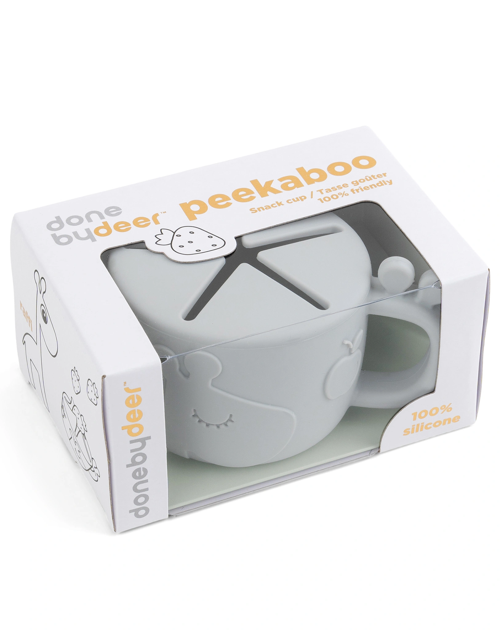 Silikon-Snackbecher PEEKABOO - RAFFI in grau