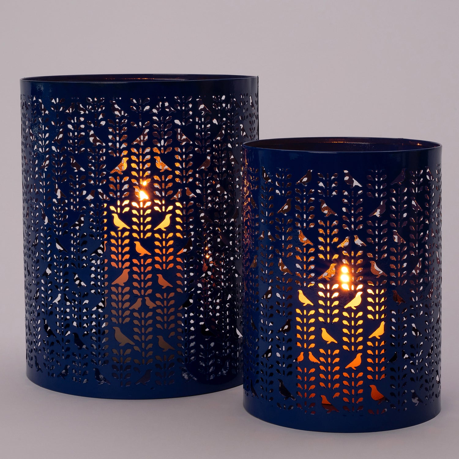 Intratuin windlicht Tessa blauw D 15 H 20 cm