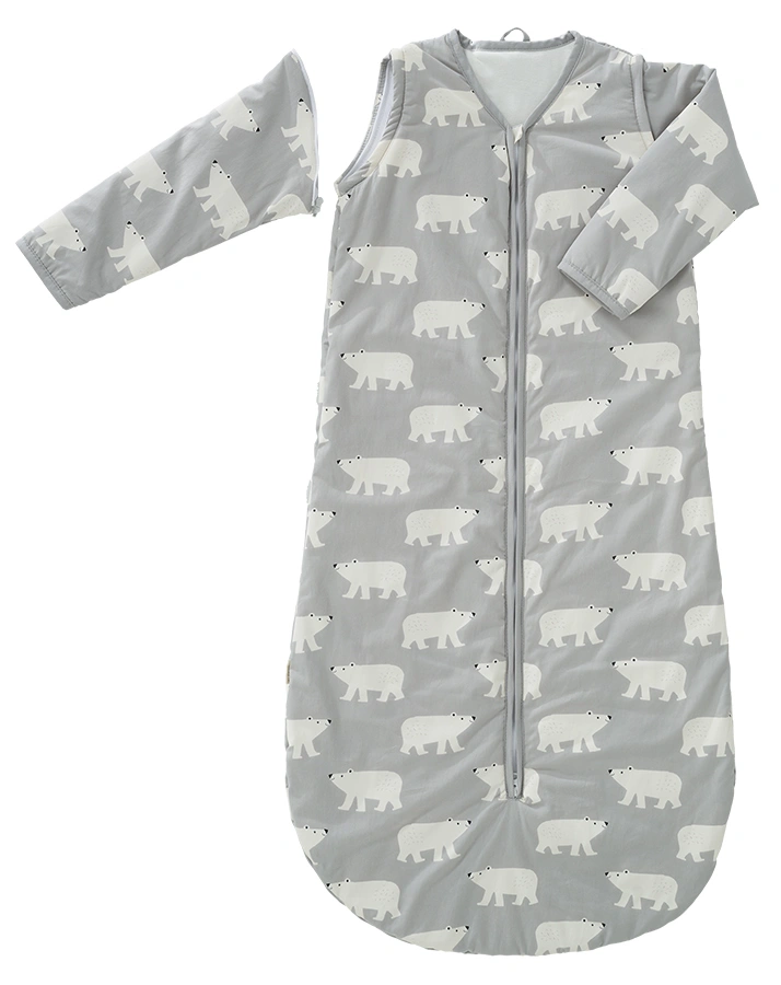 Winter-Schlafsack POLAR BEAR mit Ärmeln in grau