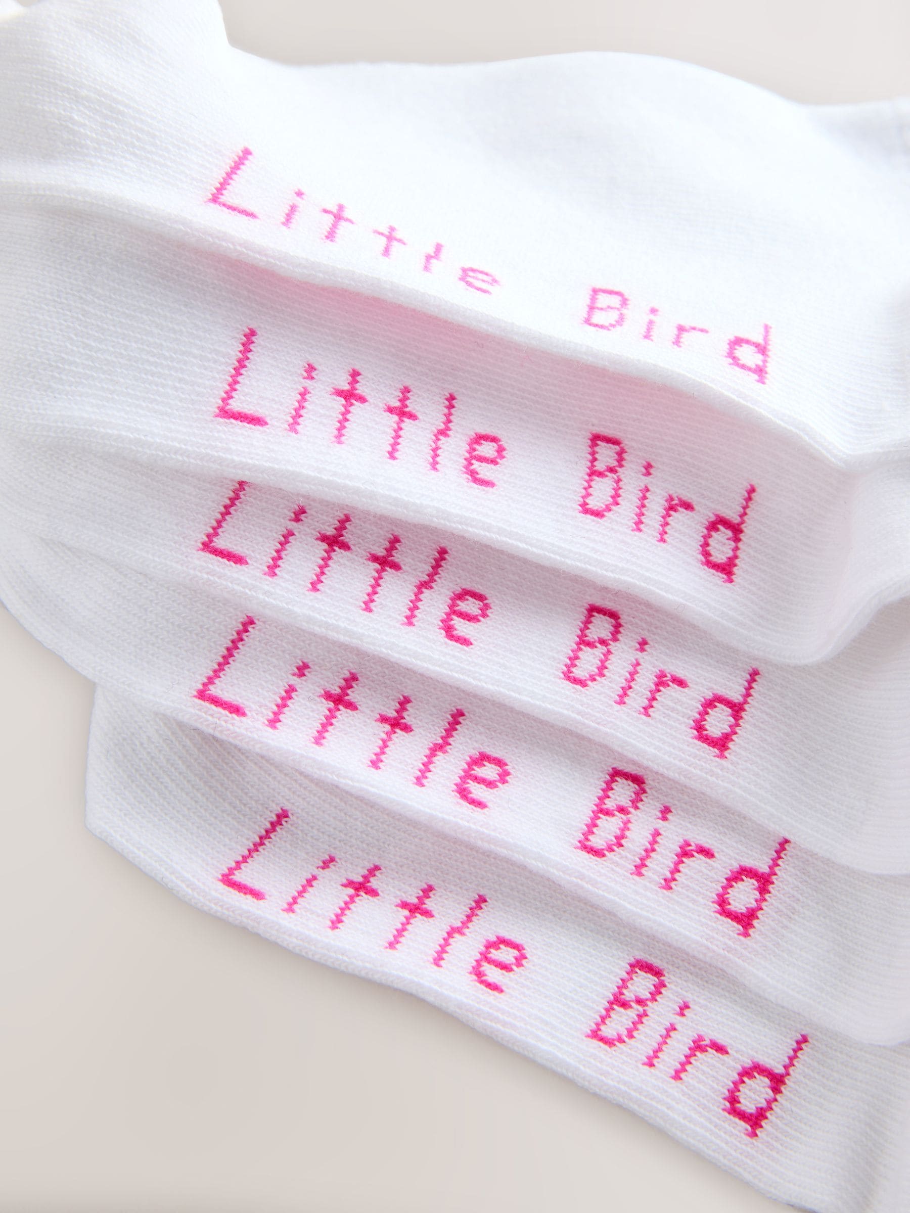 Witte pastelkleurige regenboogprint - Little Bird by Jools Oliver set van 10 paar tubesokken met strepen