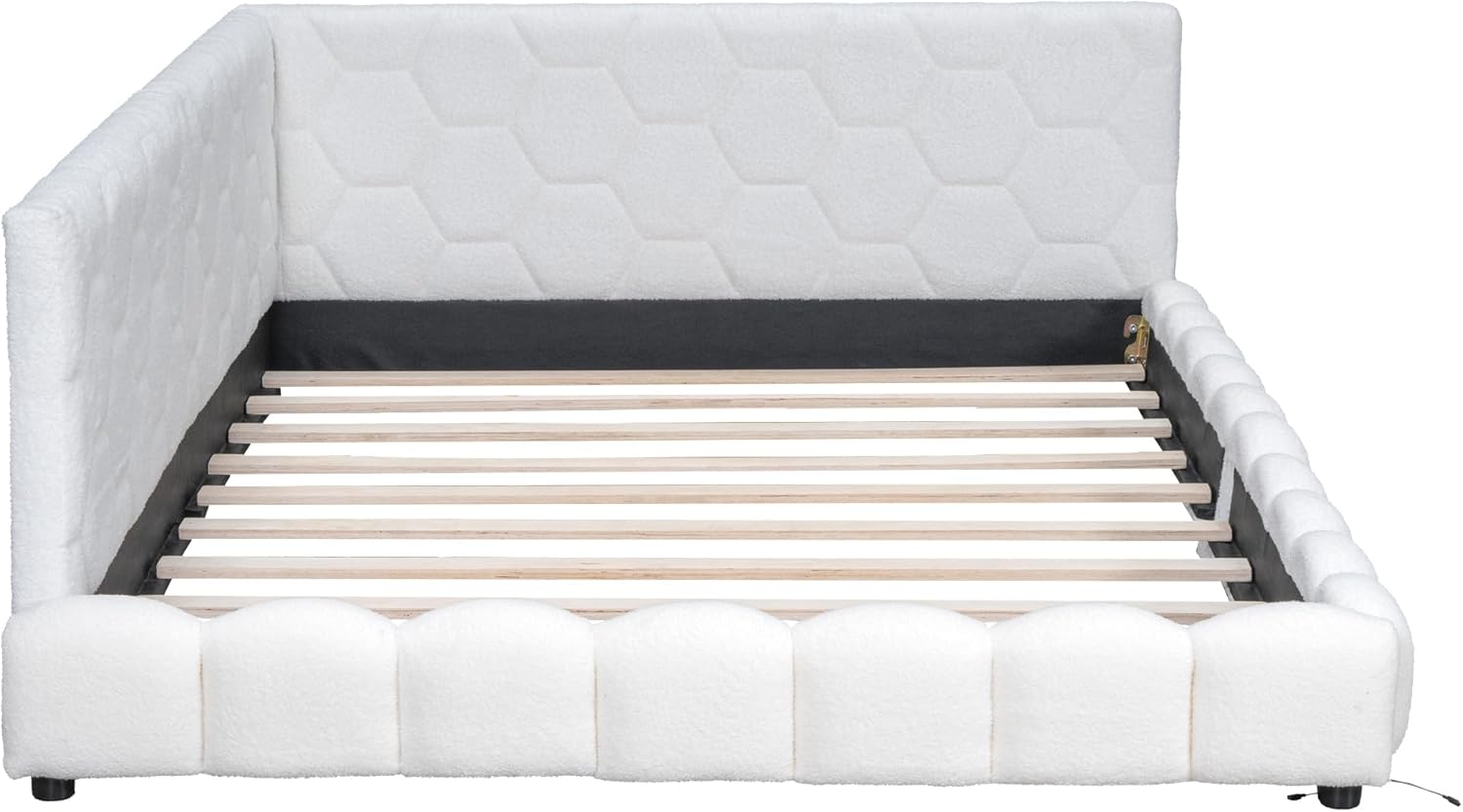 Merax 140x200cm Schlafsofa mit 16 Farben Umgebungslicht, USB-Anschluss - Weiß (ohne Matratze)