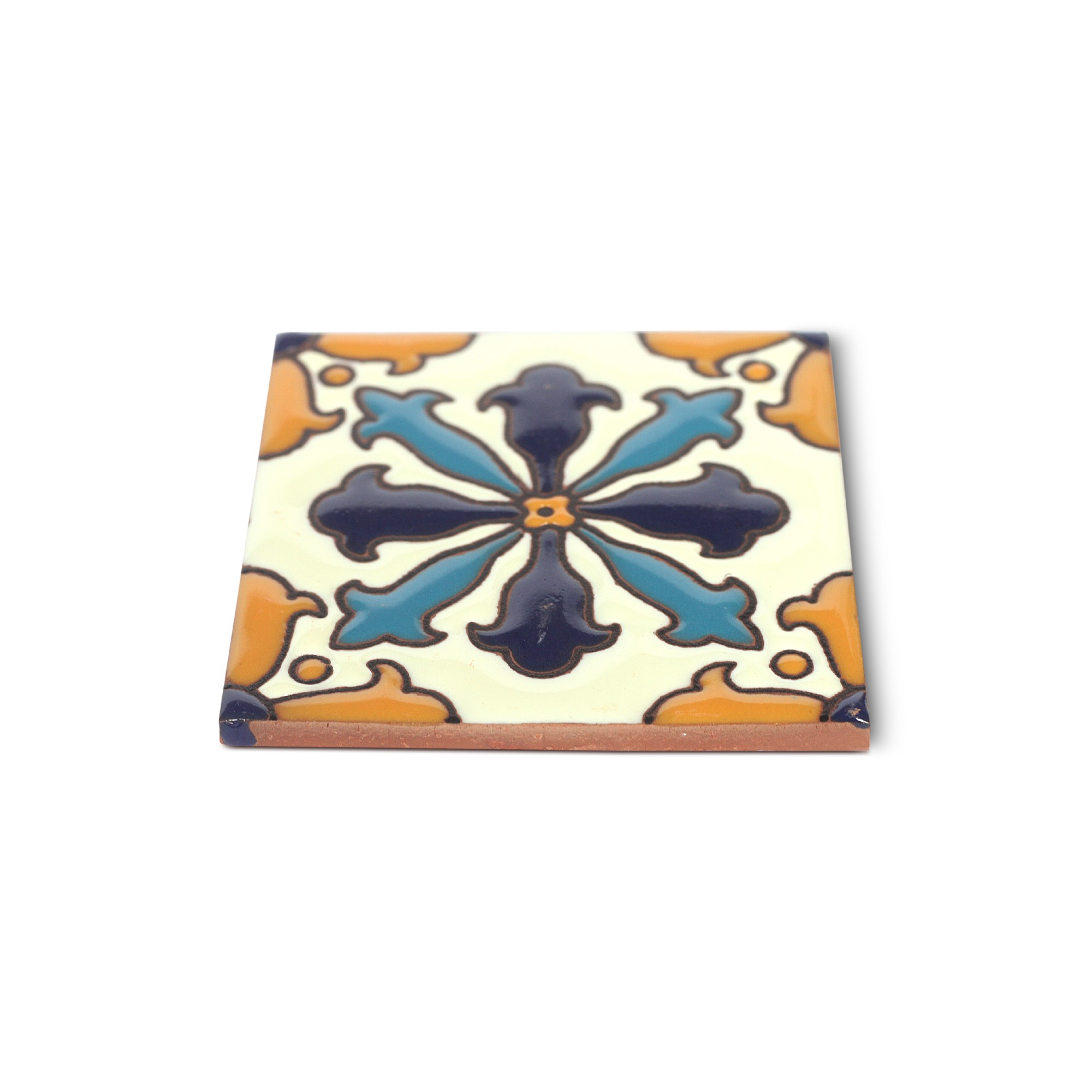 Reliefkachel 'Toluca', multicolor, T 10 cm, B 10 cm, H 0,5 cm von fischer's lagerhaus