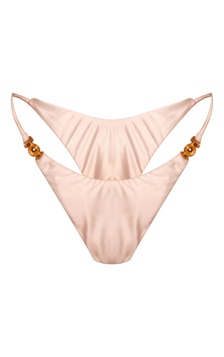 Blanc Bas De Bikini À Nouer Sur Les Côtés Avec Finitions Dorées Shine Swim