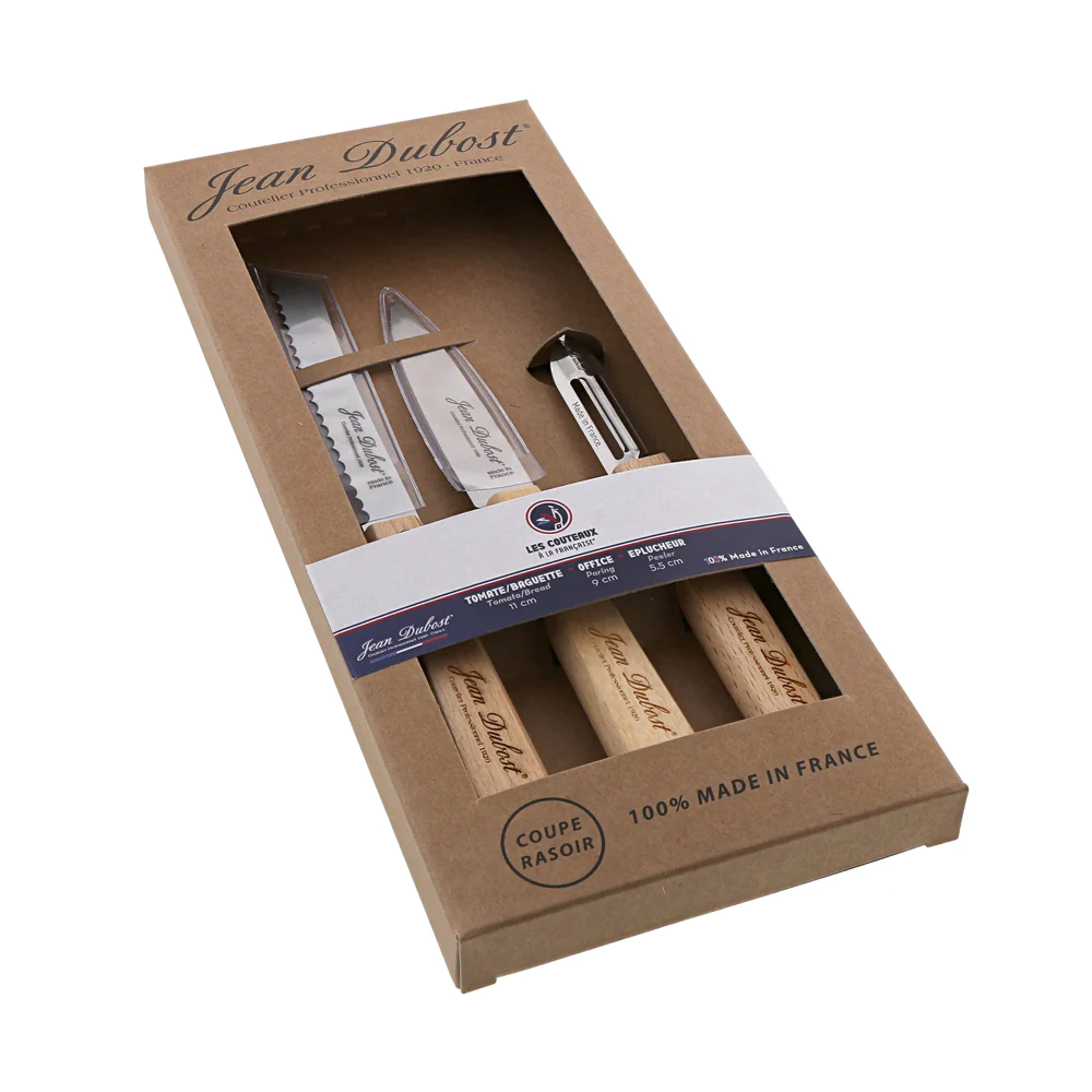 Coffret de 3 couteaux Hêtre Jean Dubost