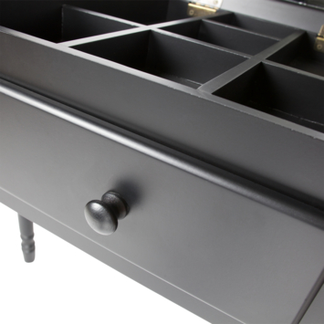 WOOOD hal/kaptafel Romy zwart grenenhout 75 x 38 cm