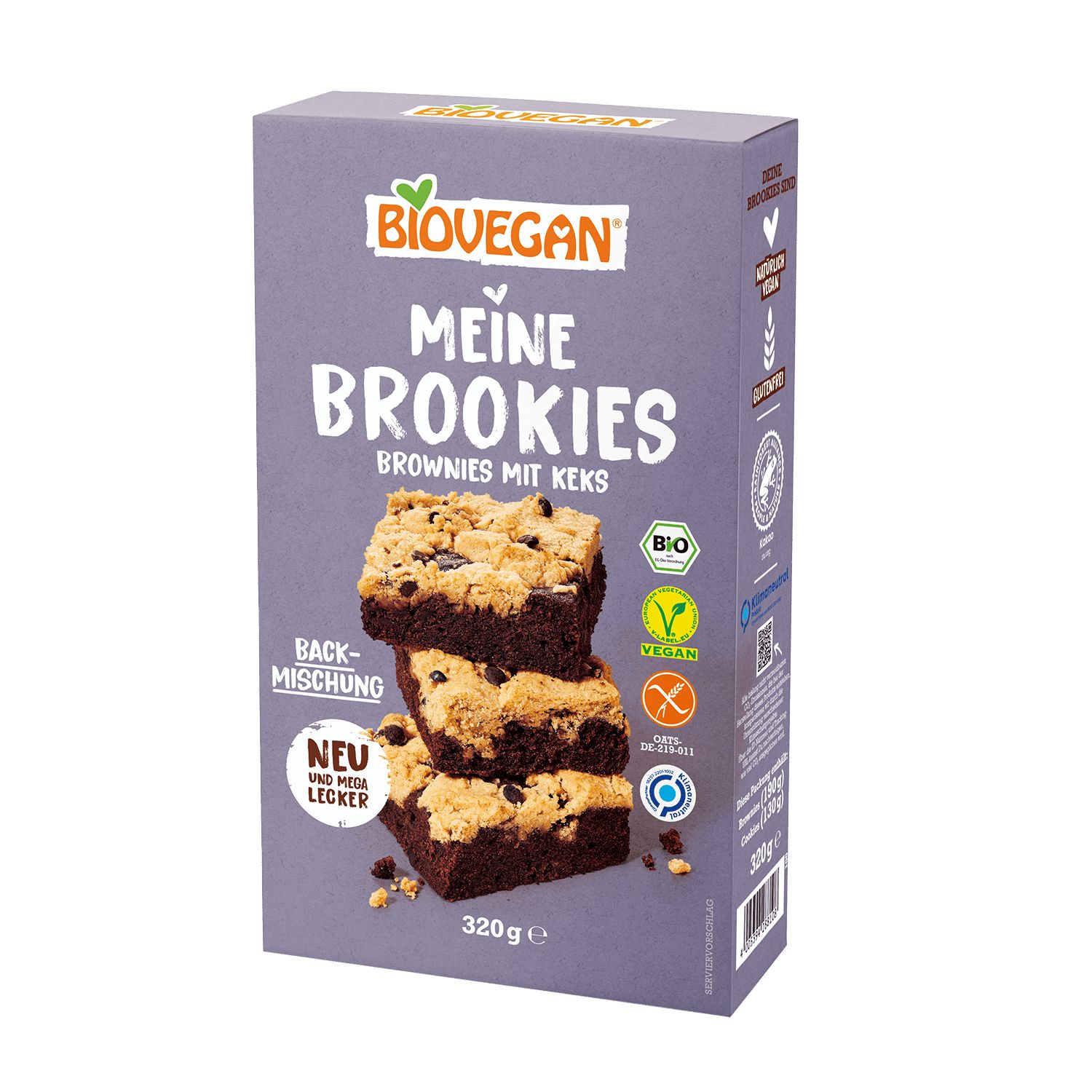 Biovegan MEINE BROOKIES Brownies mit Keks Backmischung