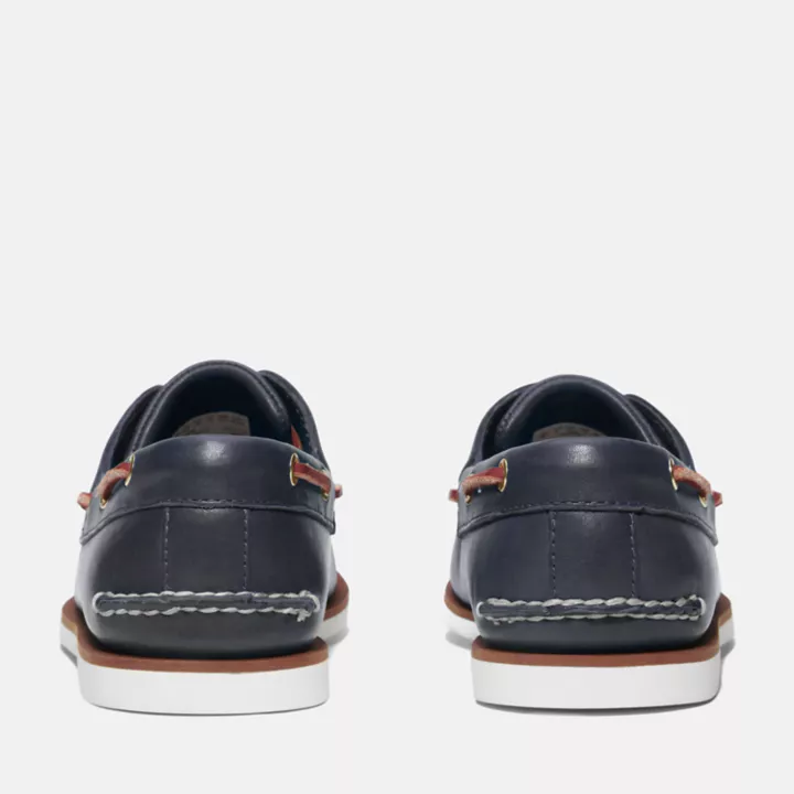 Chaussure bateau classique 2 œillets pour homme en bleu