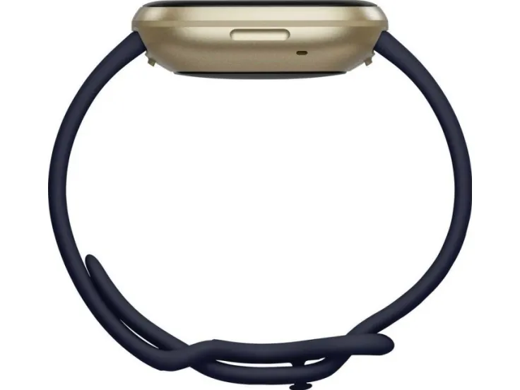 [OUTLET] - Fitbit Versa 3 - Blødt guld-aluminium - smart ur med bånd - silikone - midnat - båndstørrelse: S/L - Wi-Fi, NFC, Bluetooth