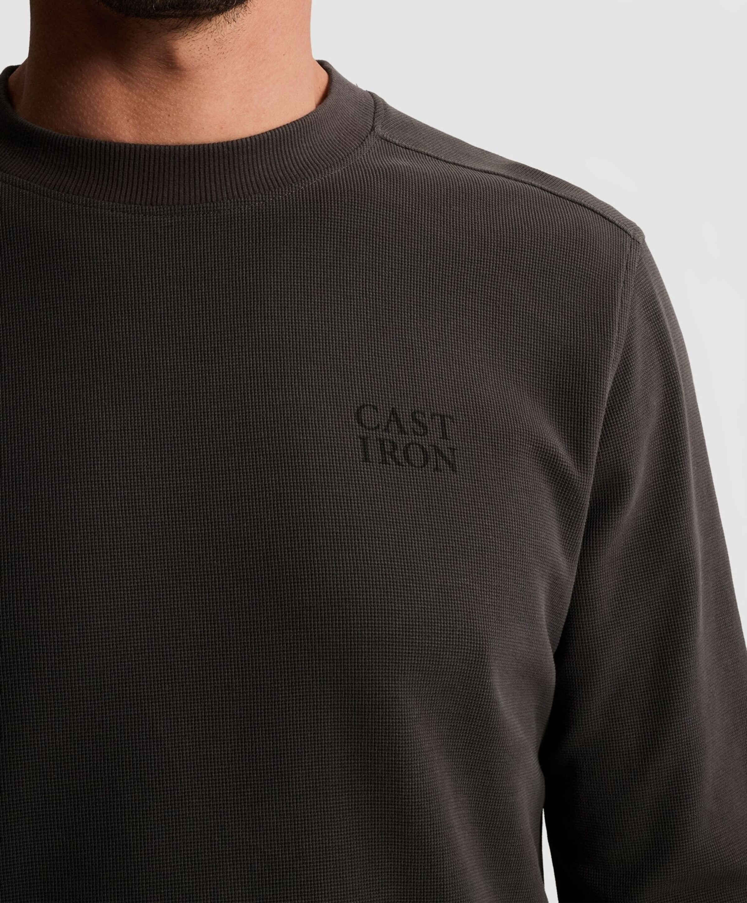 Cast Iron Heren longsleeve grijs