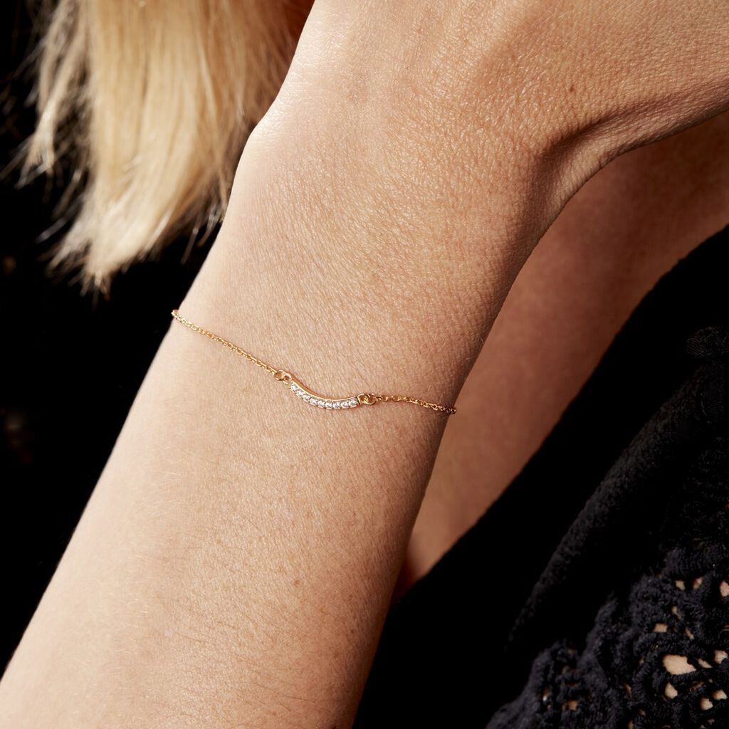 Bracelet Plaqué Or Kumb Oxydes De Zirconium