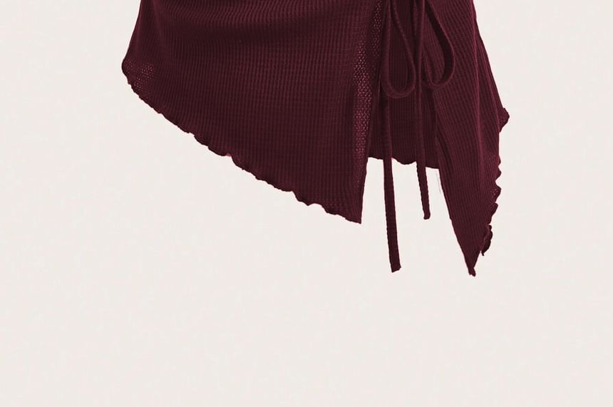 Asiris - Strapless asymmetrische, effen crop top