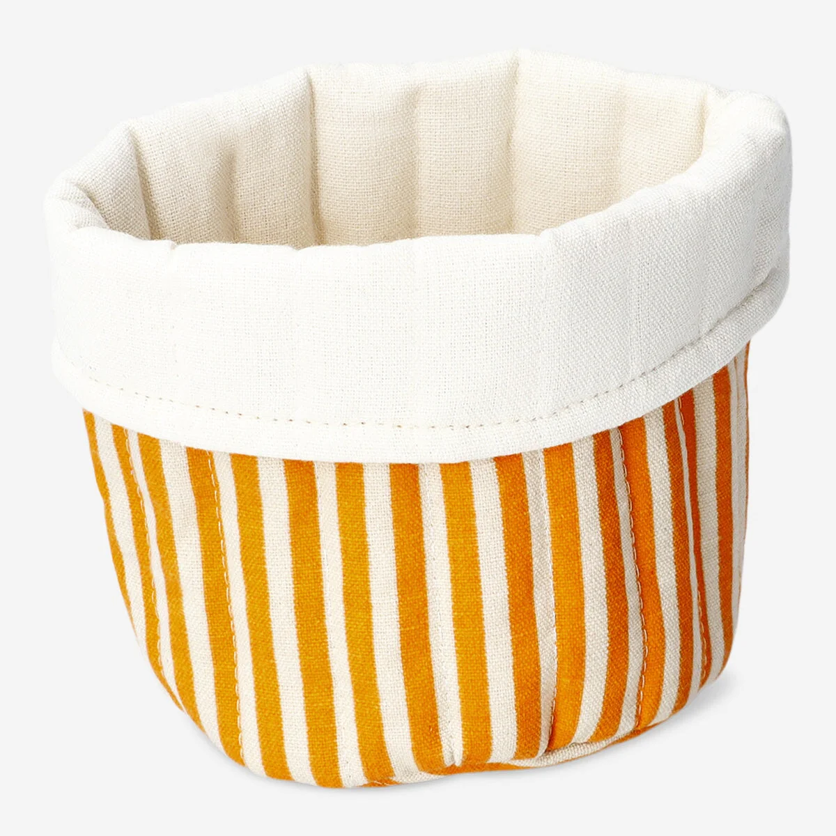 Opbevaringskurv med orange striber - 17 cm